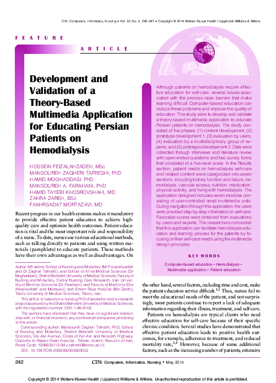 (PDF) Development and Validation of a Theory-Based Multimedia ...