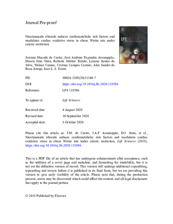 (PDF) Nicotinamide riboside reduces cardiometabolic risk factors and ...