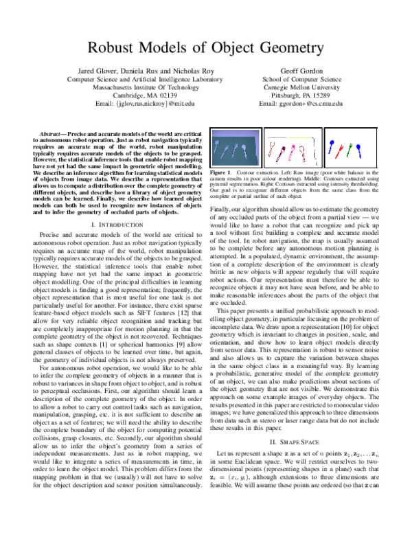 (PDF) Robust models of object geometry