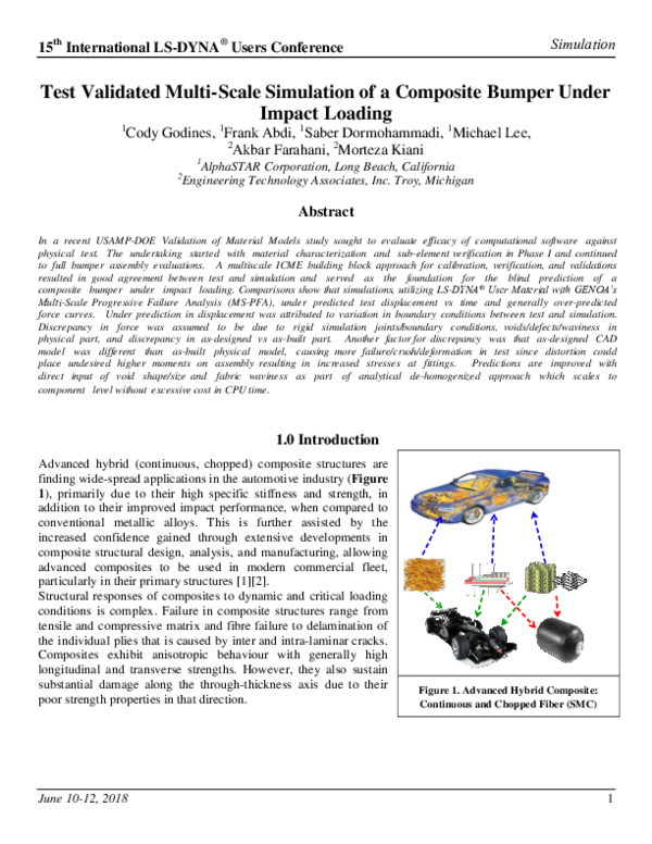 (PDF) Test Validated Multi-Scale Simulation of a Composite Bumper Under ...