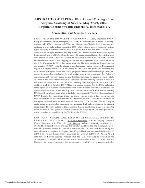 (PDF) ABSTRACTS OF PAPERS, 87th Annual Meeting of the Virginia Academy ...