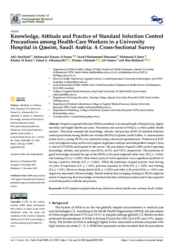 (PDF) Knowledge, Attitude and Practice of Standard Infection Control ...