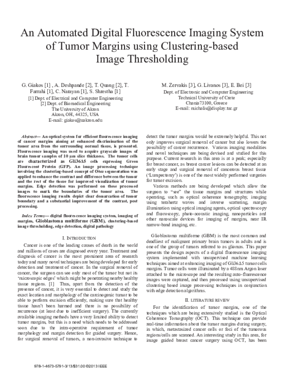 (PDF) An automated digital fluorescence imaging system of tumor margins ...