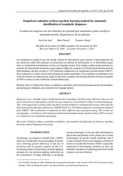 (PDF) Empirical evaluation of three machine learning method for ...