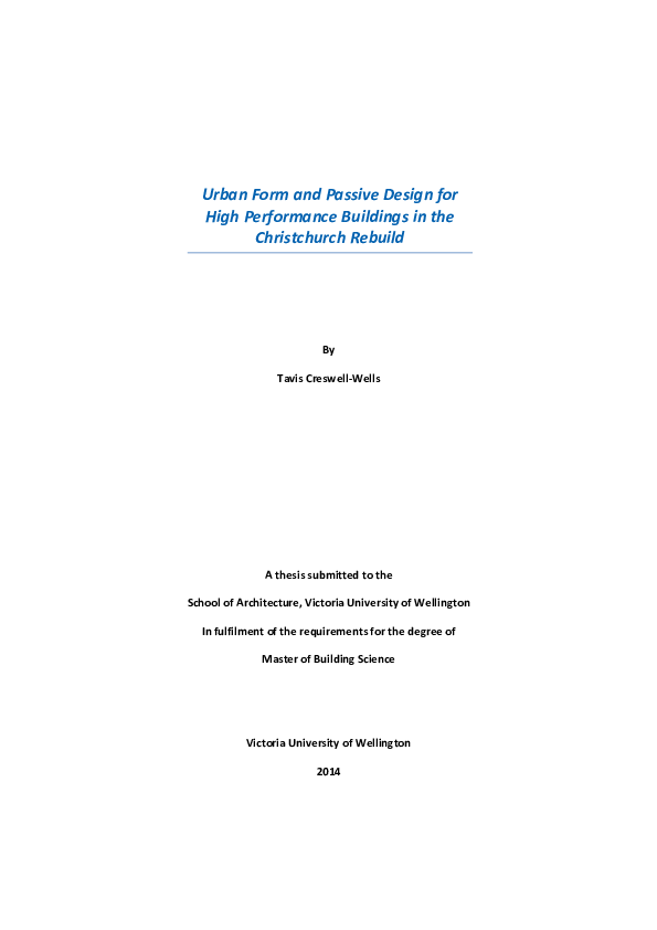 (PDF) Urban Form and Passive Design for High Performance Buildings in ...