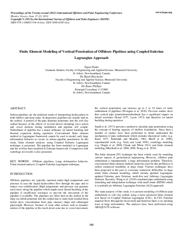 (PDF) Finite Element Modeling of Vertical of Offshore