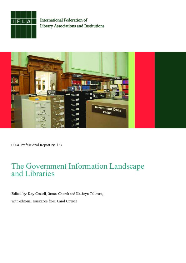(PDF) The Government Information Landscape and Libraries