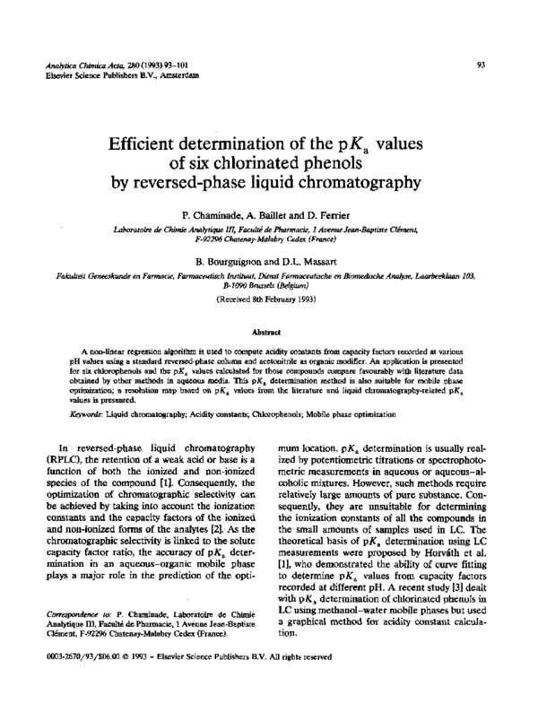 (PDF) Efficient determination of the pKa values of six chlorinated