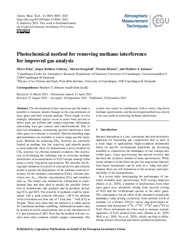 (PDF) Photochemical method for removing methane interference for ...