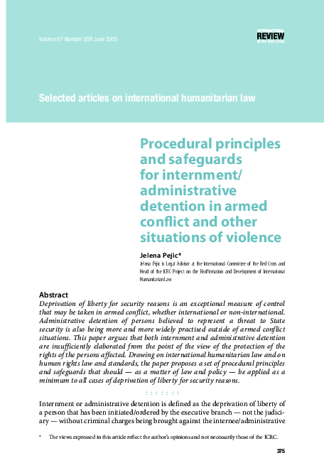 (PDF) Procedural principles and safeguards for internment ...