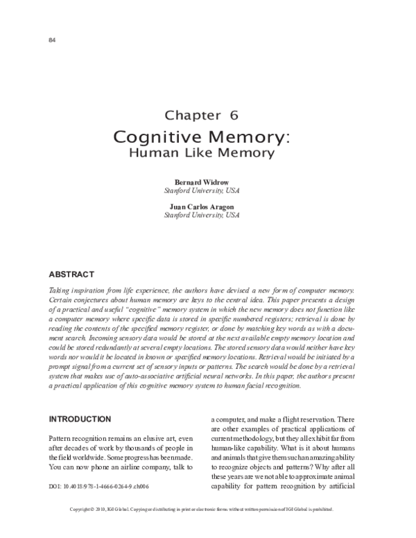 (PDF) Cognitive Memory
