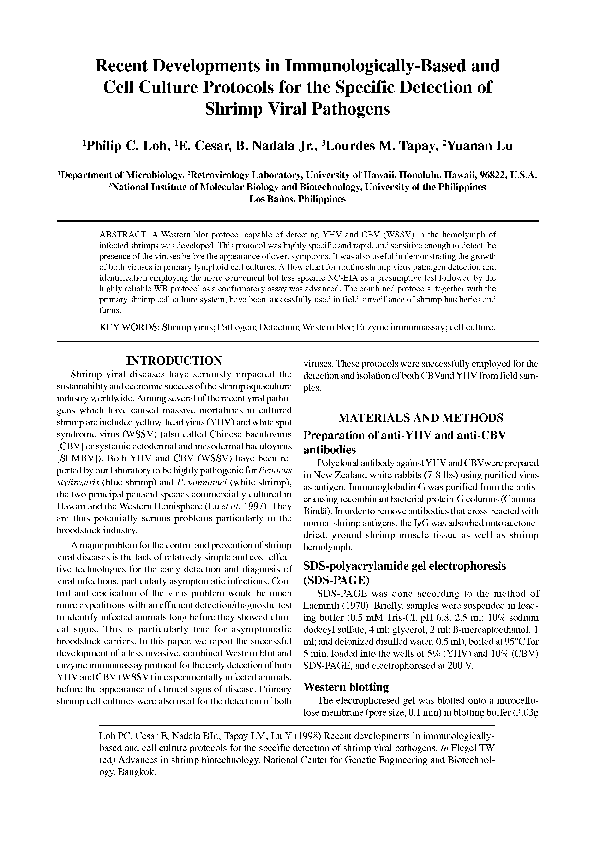 (PDF) Recent Developments in Immunologically-Based and Cell Culture ...