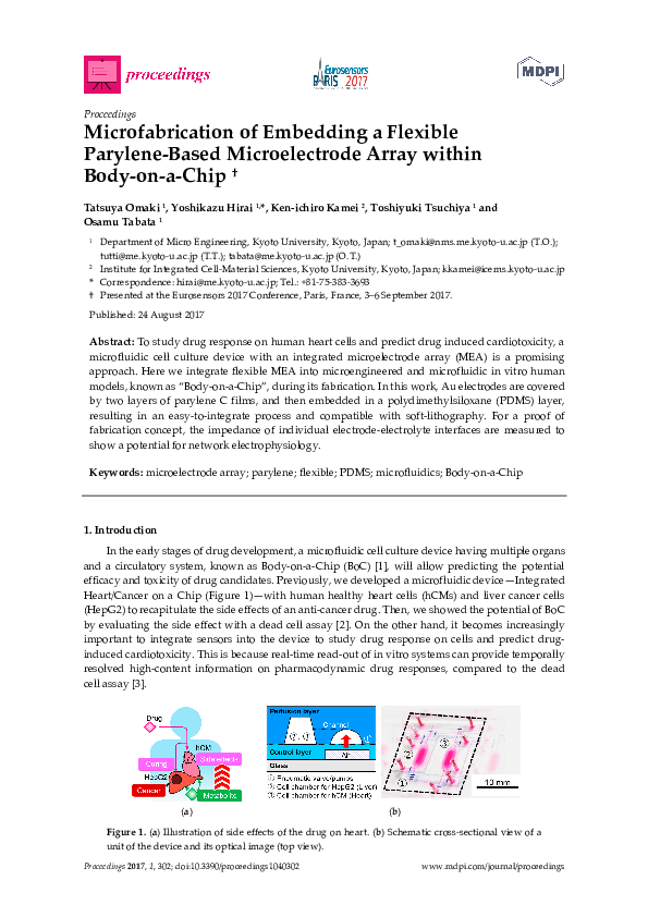 (PDF) Microfabrication of Embedding a Flexible Parylene-Based ...