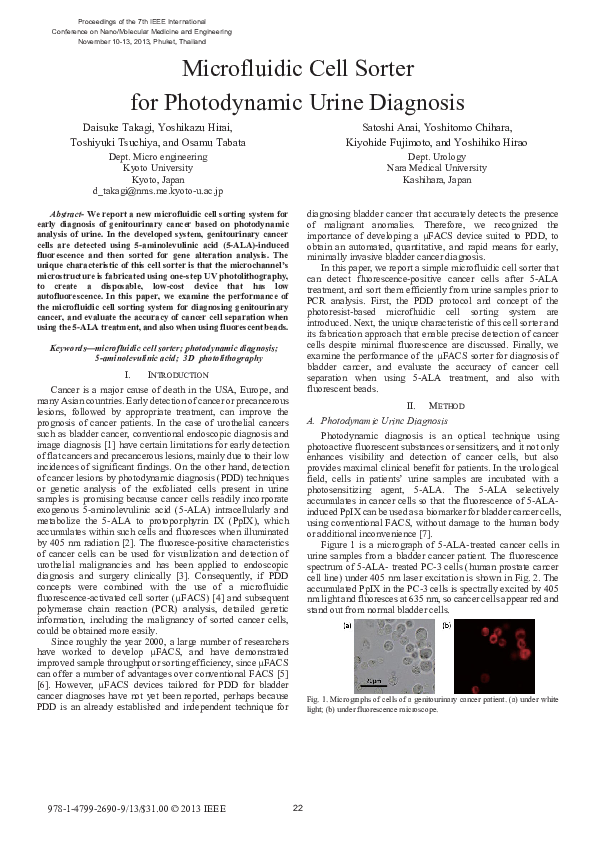 (PDF) Microfluidic cell sorter for photodynamic urine diagnosis