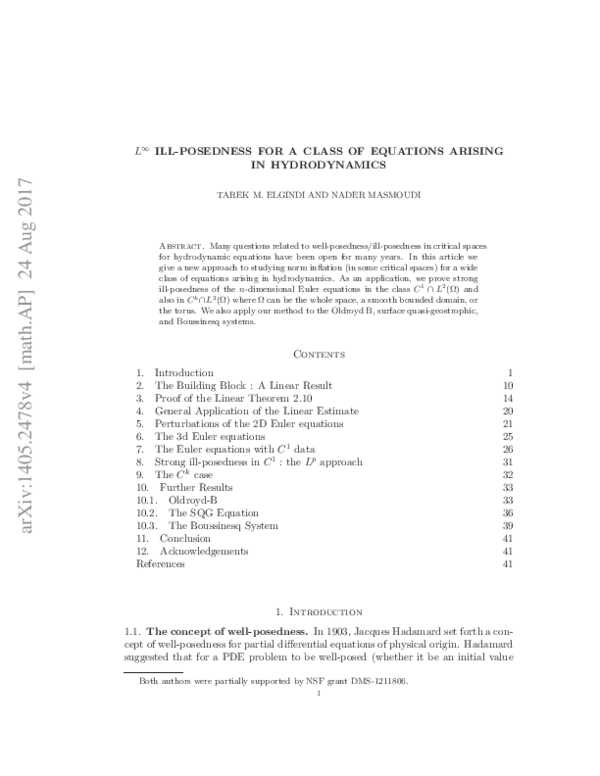 (PDF) Ill-posedness results in critical spaces for some equations ...