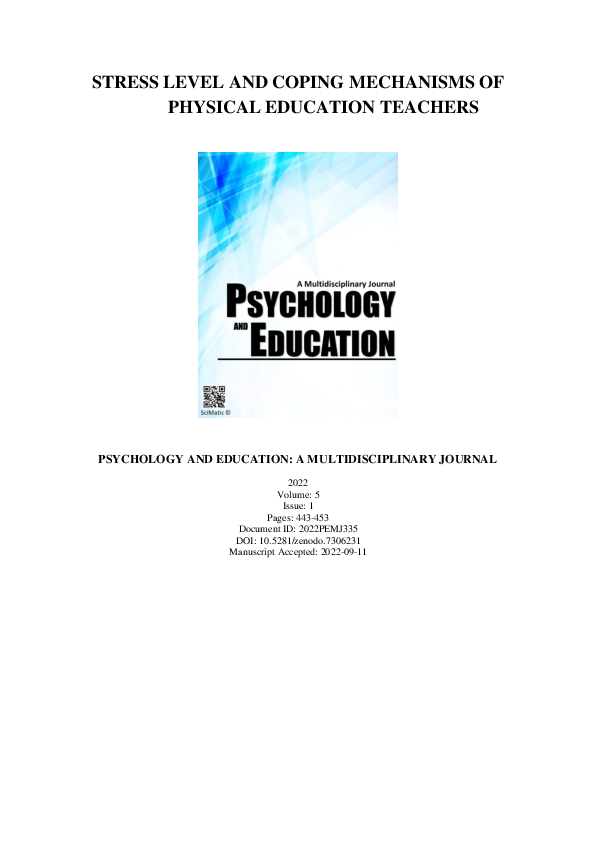 (PDF) Stress Level and Coping Mechanisms of Physical Education Teachers