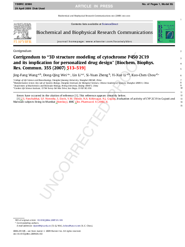 (PDF) Biochemical and Biophysical Research Communications DongQing Wei Academia.edu (PDF) Biochemical and Biophysical Research Communications DongQing Wei Academia.edu