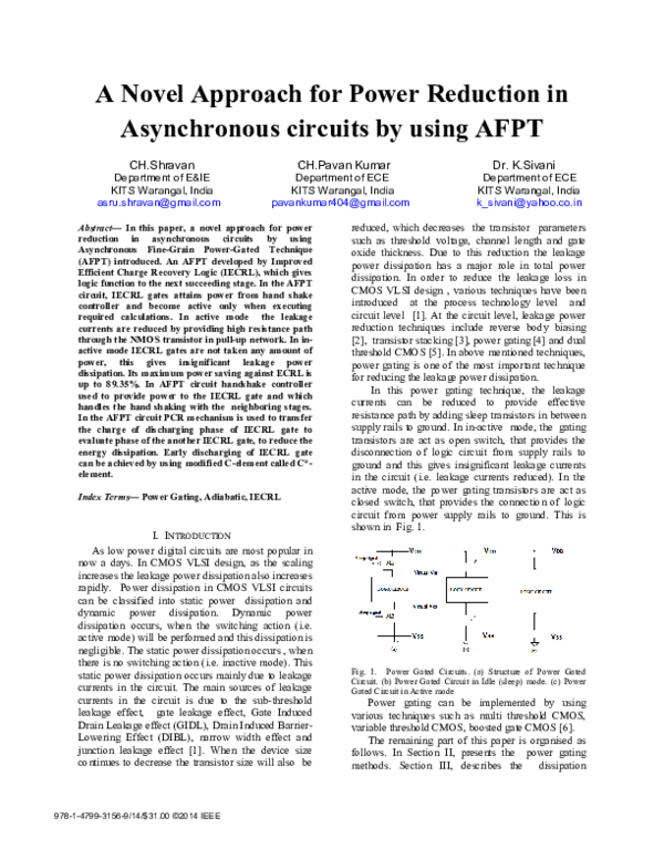 (PDF) A novel approach for power reduction in asynchronous circuits by ...