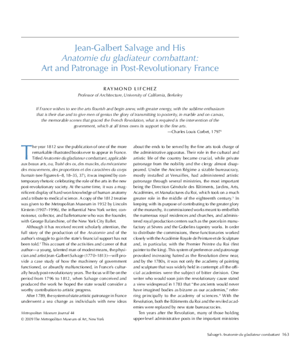 (PDF) Jean-Galbert Salvage and His Anatomie du gladiateur combattant ...