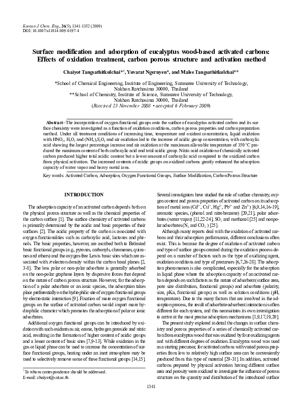 (PDF) Surface modification and adsorption of eucalyptus wood-based ...