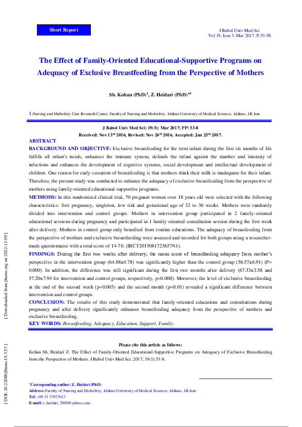 (PDF) The Effect of Family-Oriented Educational-Supportive Programs on ...