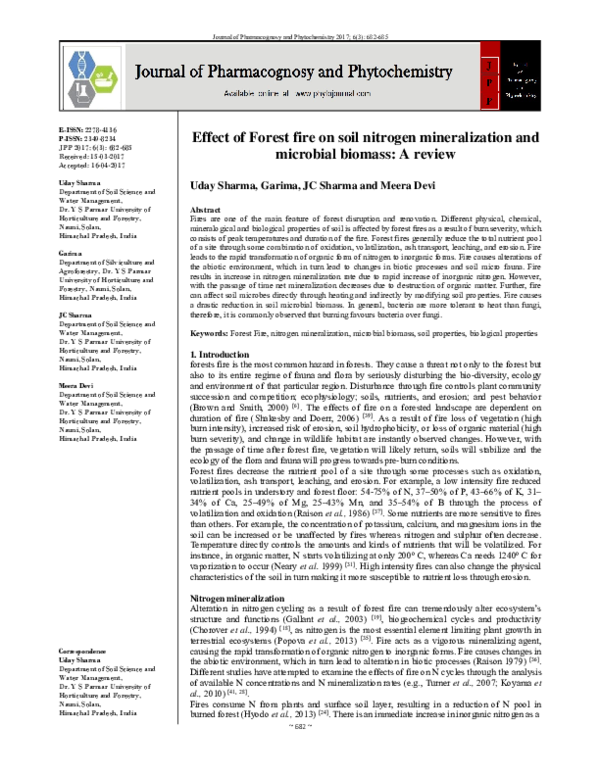 (PDF) Effect of Forest fire on soil nitrogen mineralization and ...