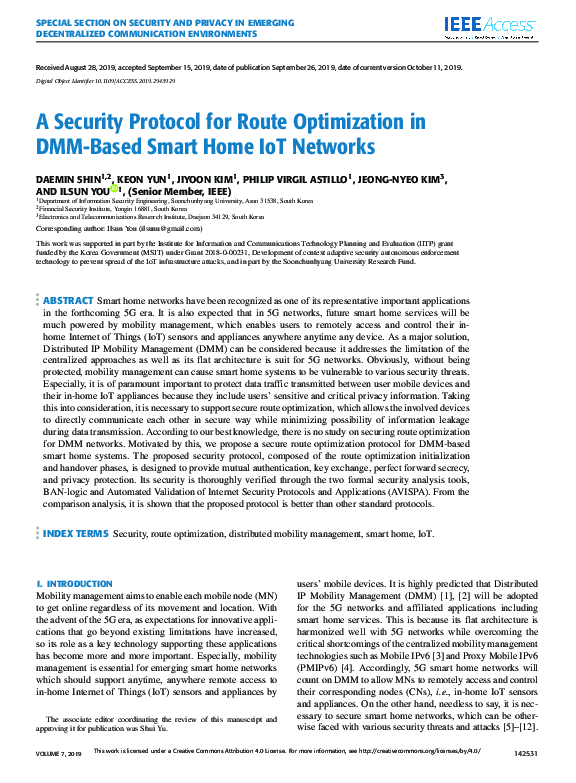 (PDF) A Security Protocol for Route Optimization in DMM-Based Smart ...