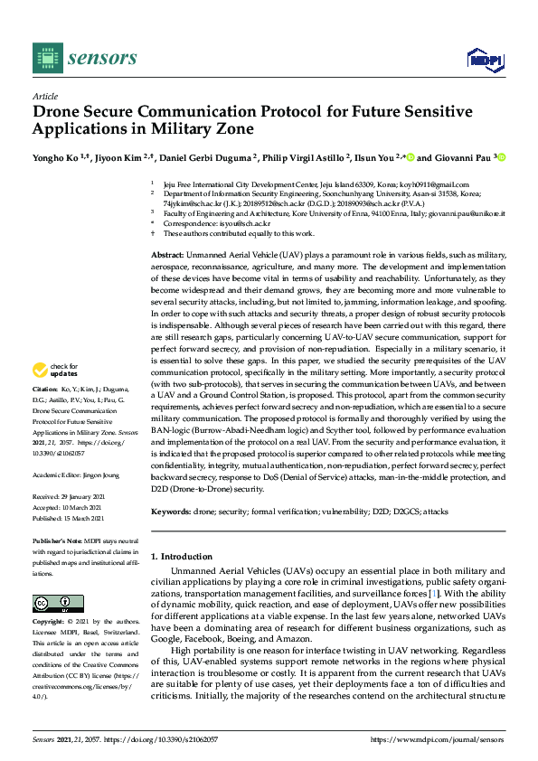(PDF) Drone Secure Communication Protocol for Future Sensitive ...