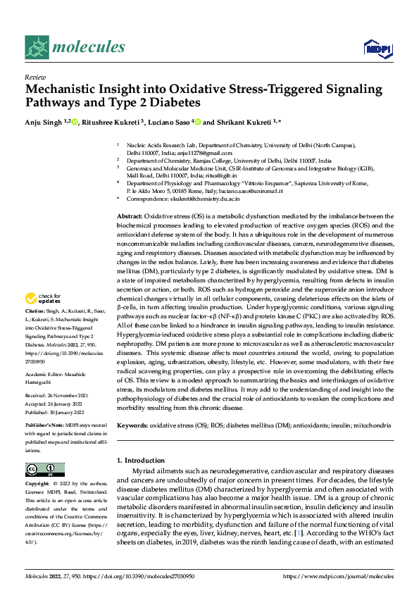 Image showcasing (PDF) Mechanistic Insight into Oxidative Stress-Triggered Signaling ...