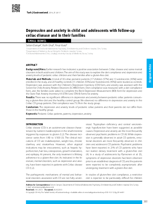 (PDF) Depression and anxiety in child and adolescents with follow-up ...