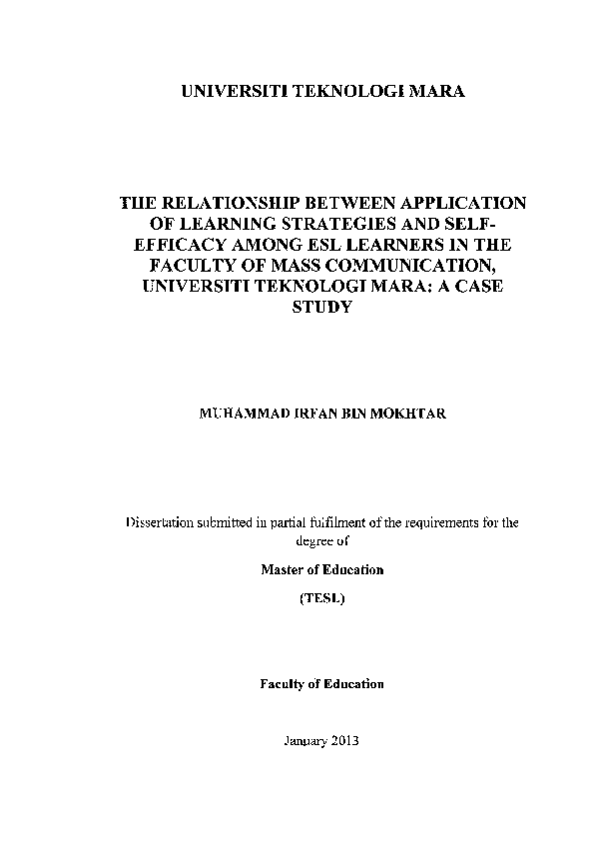 (PDF) The relationship between application of learning strategies and ...