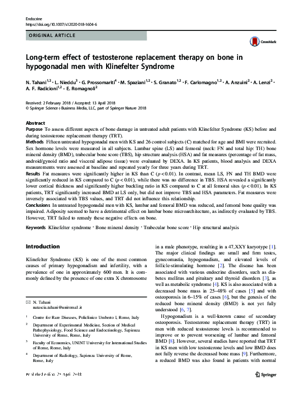 (PDF) Longterm effect of testosterone replacement therapy on bone in