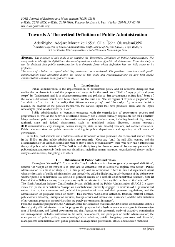 pdf-towards-a-theoretical-definition-of-public-administration-john