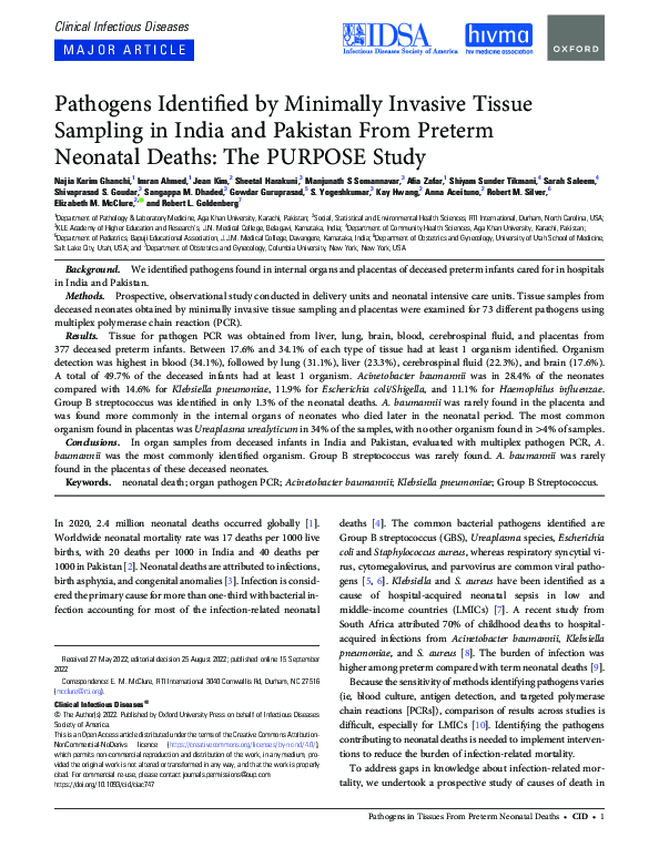 (PDF) Pathogens Identified by Minimally Invasive Tissue Sampling in ...