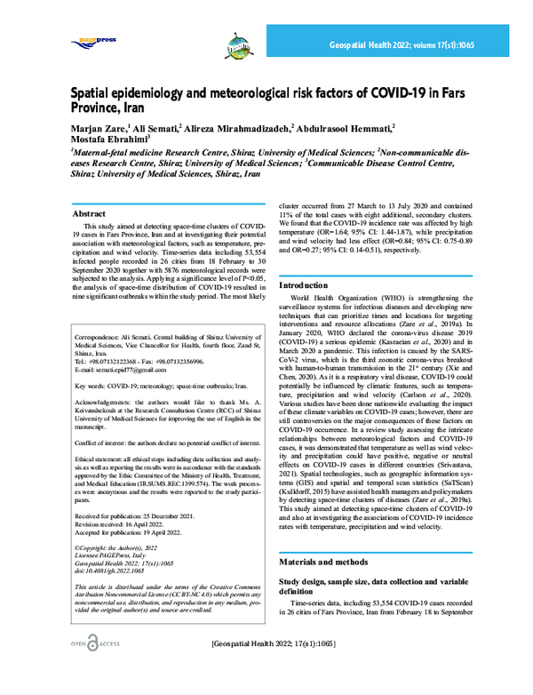 (PDF) Spatial epidemiology and meteorological risk factors of COVID-19 ...