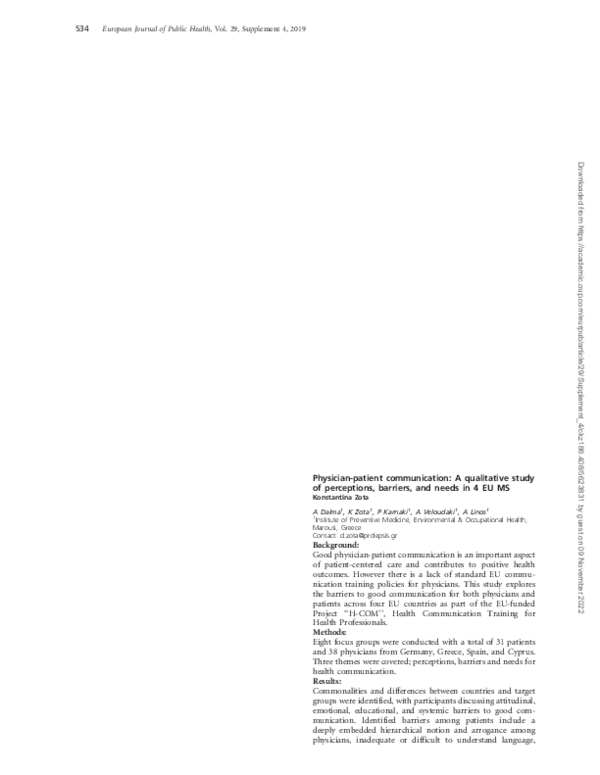 (PDF) Physician-patient communication: A qualitative study of ...