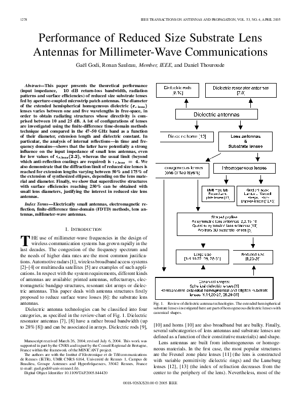 (PDF) Performance of reduced size substrate lens antennas for ...