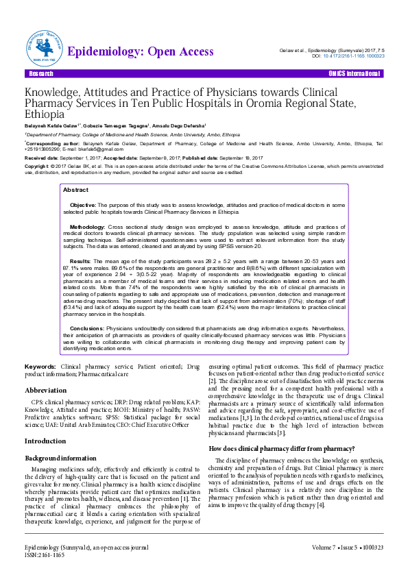 (PDF) Knowledge, attitudes and practice of physicians toward evidence ...
