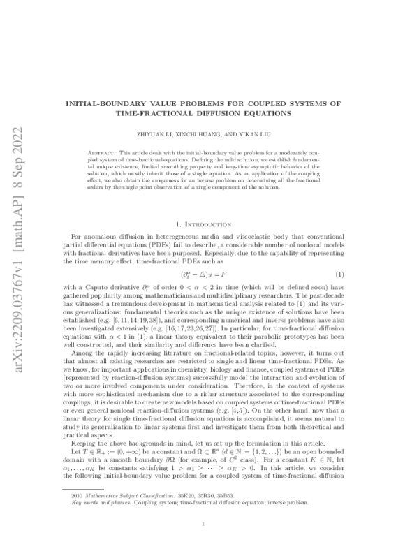 Pdf Initial Boundary Value Problems For Coupled Systems Of Time