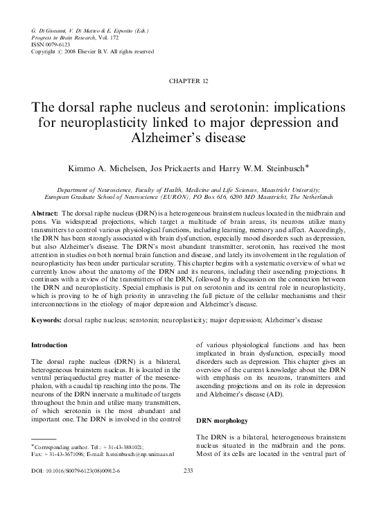 (PDF) The dorsal raphe nucleus and serotonin: implications for ...