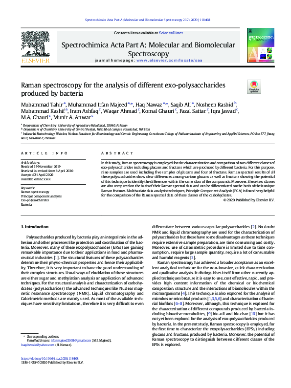 (PDF) Raman spectroscopy for the analysis of different exo ...