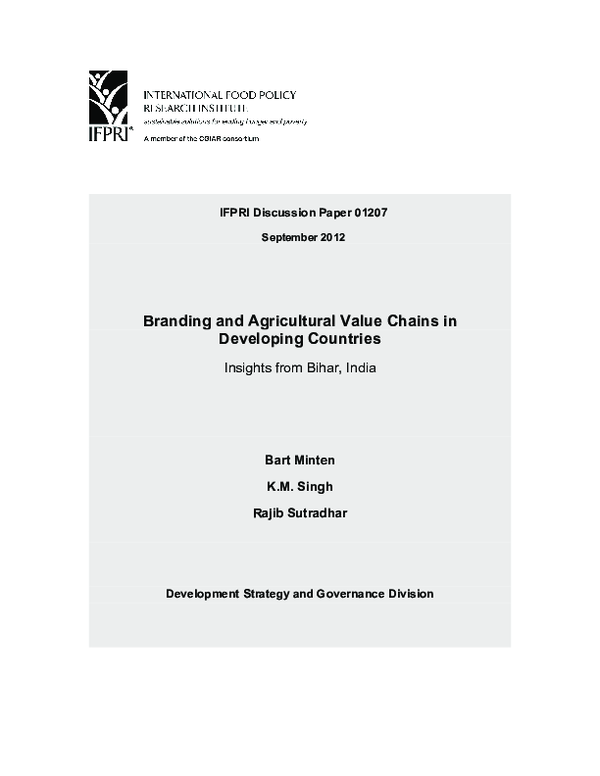 (PDF) Branding and agricultural value chains in developing countries ...