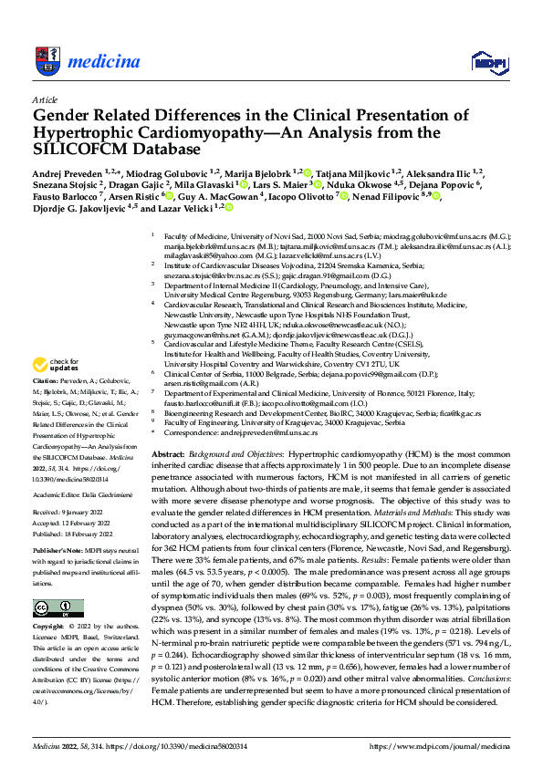 (PDF) Gender Related Differences in the Clinical Presentation of ...