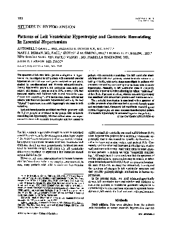 Patterns of left ventricular hypertrophy and geometric remodeling in ...