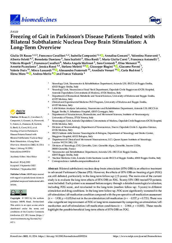 (PDF) Freezing of Gait in Parkinson’s Disease Patients Treated with ...