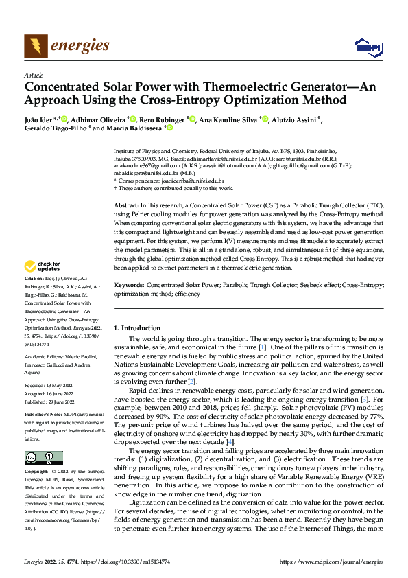 (PDF) Concentrated Solar Power with Thermoelectric Generator—An ...
