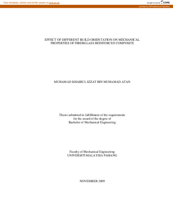 (PDF) Effect of different build orientation on mechanical properties of ...