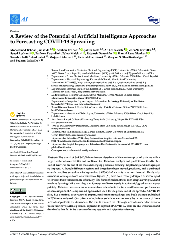 (PDF) A Review of the Potential of Artificial Intelligence Approaches ...