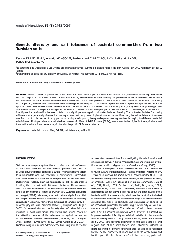 (PDF) Genetic diversity and salt tolerance of bacterial communities ...