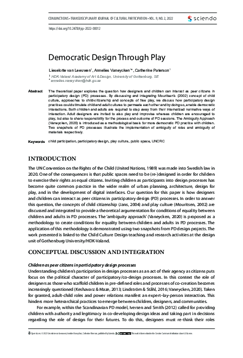 (PDF) Democratic Design Through Play